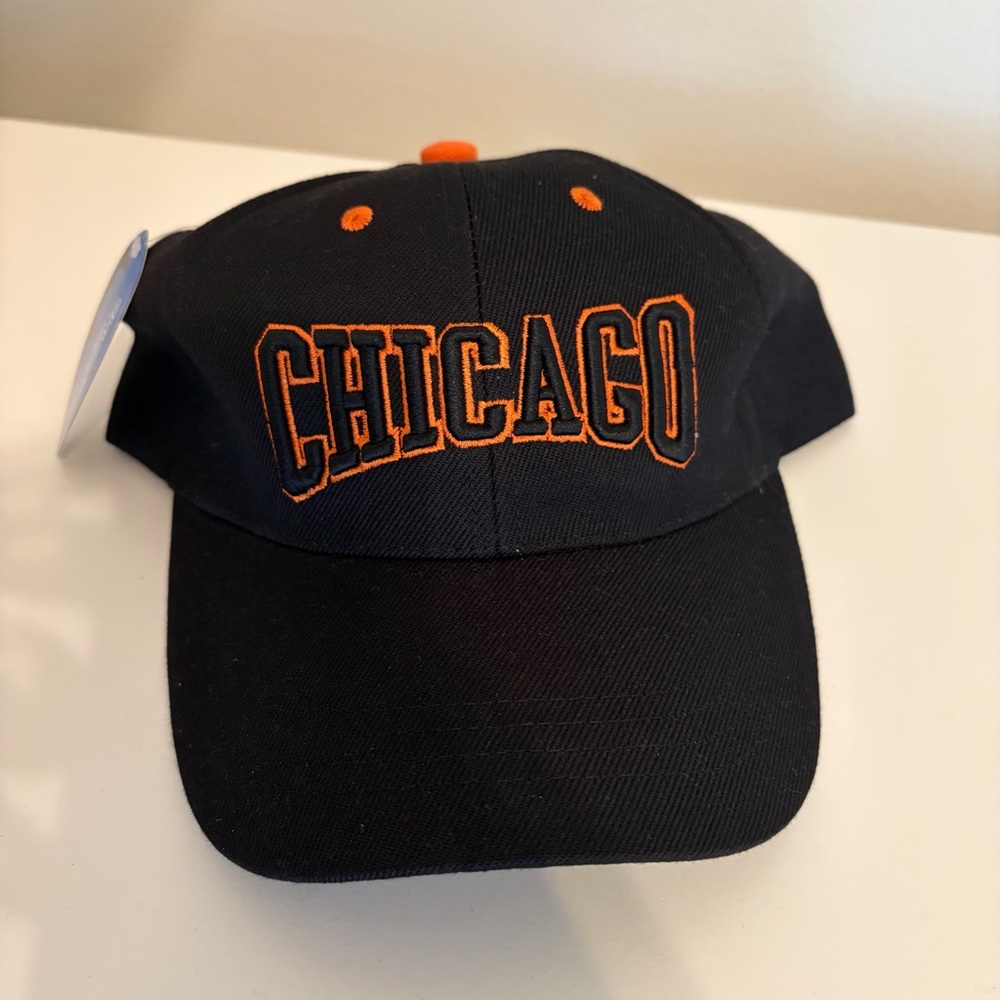 NWT Black and Orange Chicago Cap Hat O/S - Picture 3 of 7